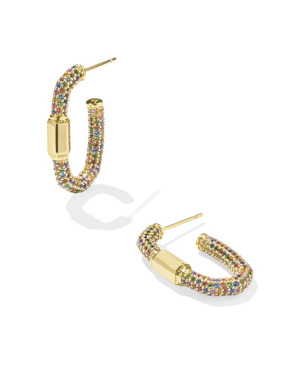 Emery Gold Hoop Earrings in Multi Mix